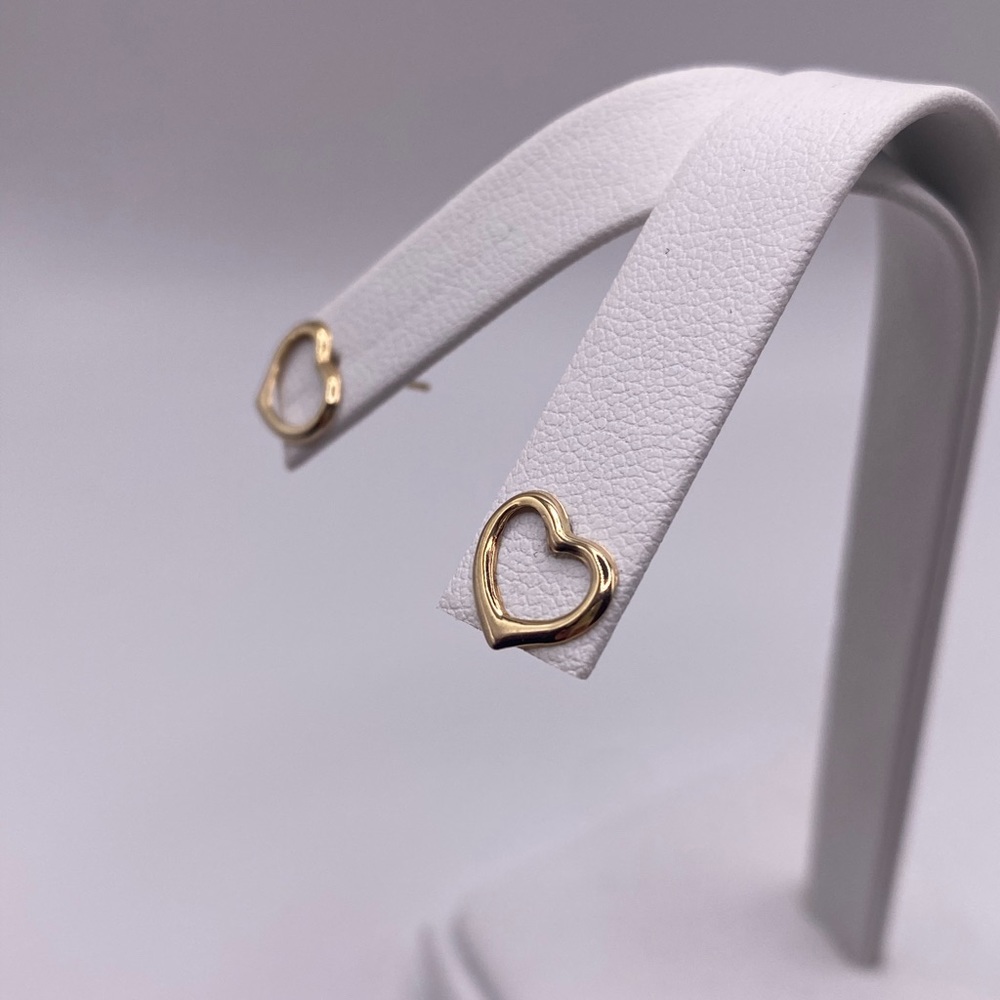 (SOld) VINTAGE 10k heart earrings - Picture 2 of 5